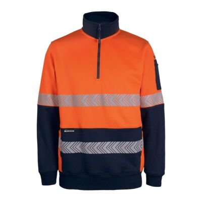 Mens Hi Vis 330G 1/2 Zip Segmented Tape Fleece Thumbnail