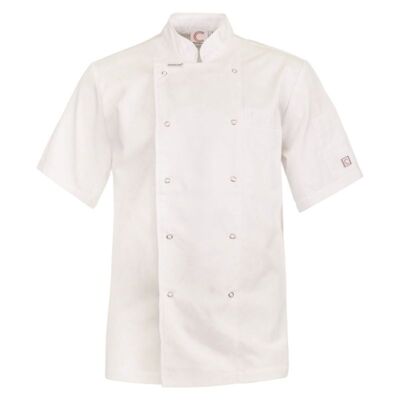 Executive Chef Jacket Short Sleeve Light Weight With Press Studs Thumbnail