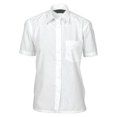 Womens Polyester Cotton Poplin Shirt Short Sleeve Thumbnail
