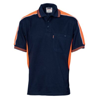 Polyester Cotton Panel Polo Shirt - Short Sleeve Thumbnail