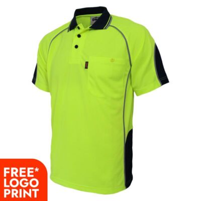 Hi Vis Semicircle Piping Polo Thumbnail