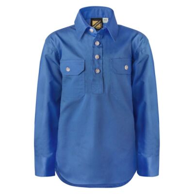 Kids Half Placket Cotton Drill Shirt Thumbnail