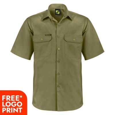 Mens Lightweight Short Sleeve Vented Cotton Drill Shirt Thumbnail